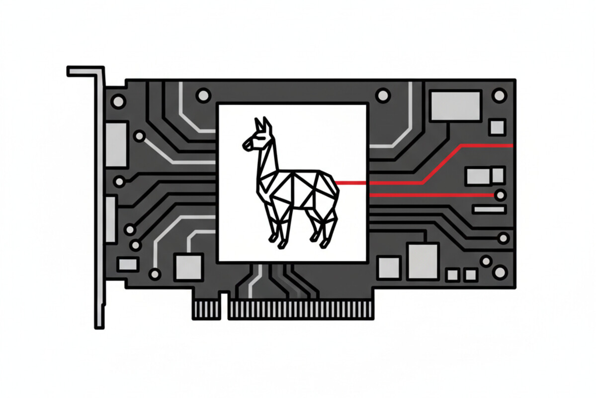 Schematic axonometric icon of a 1U server card module with a single red LED indicator and a cooling-fin pattern.