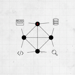 AI agent deployment Canada brutalist agent mesh dots connected by orchestration lines with browser SQL API search tool icons
