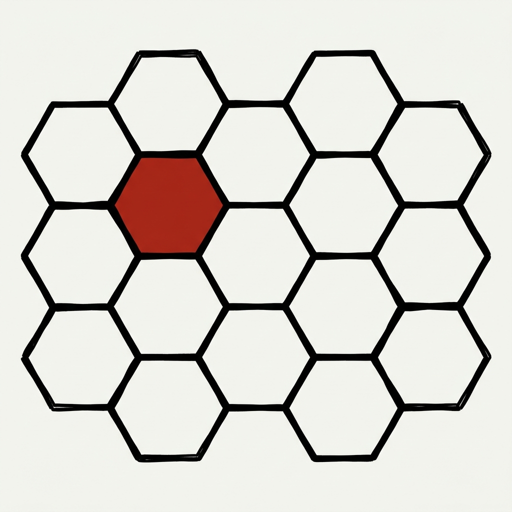Canadian AI research hexagonal grid risk map schematic icon