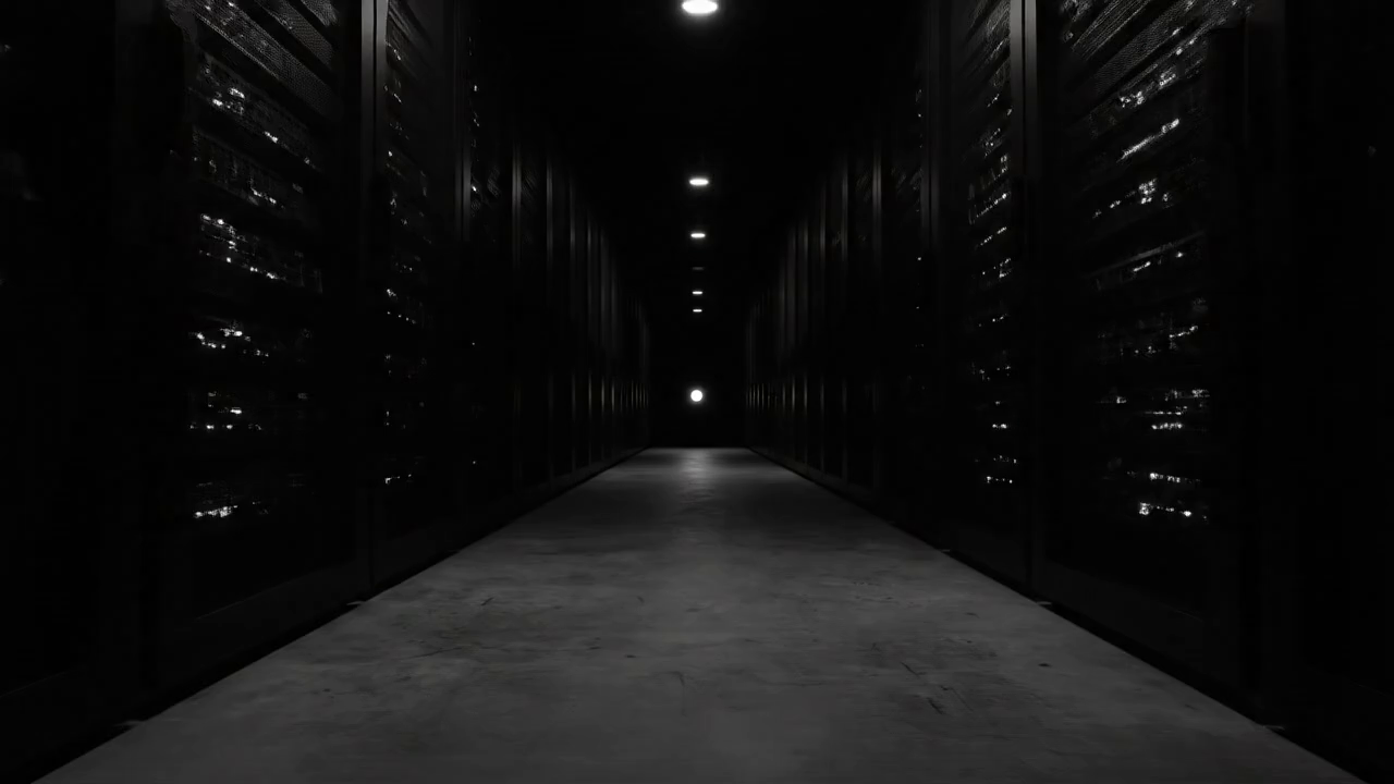 AI workflow audit Canada brutalist concrete server corridor first frame poster