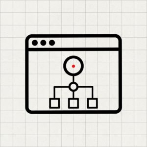 Hermes AI website build Canada brutalist browser window agent glyph sitemap topology
